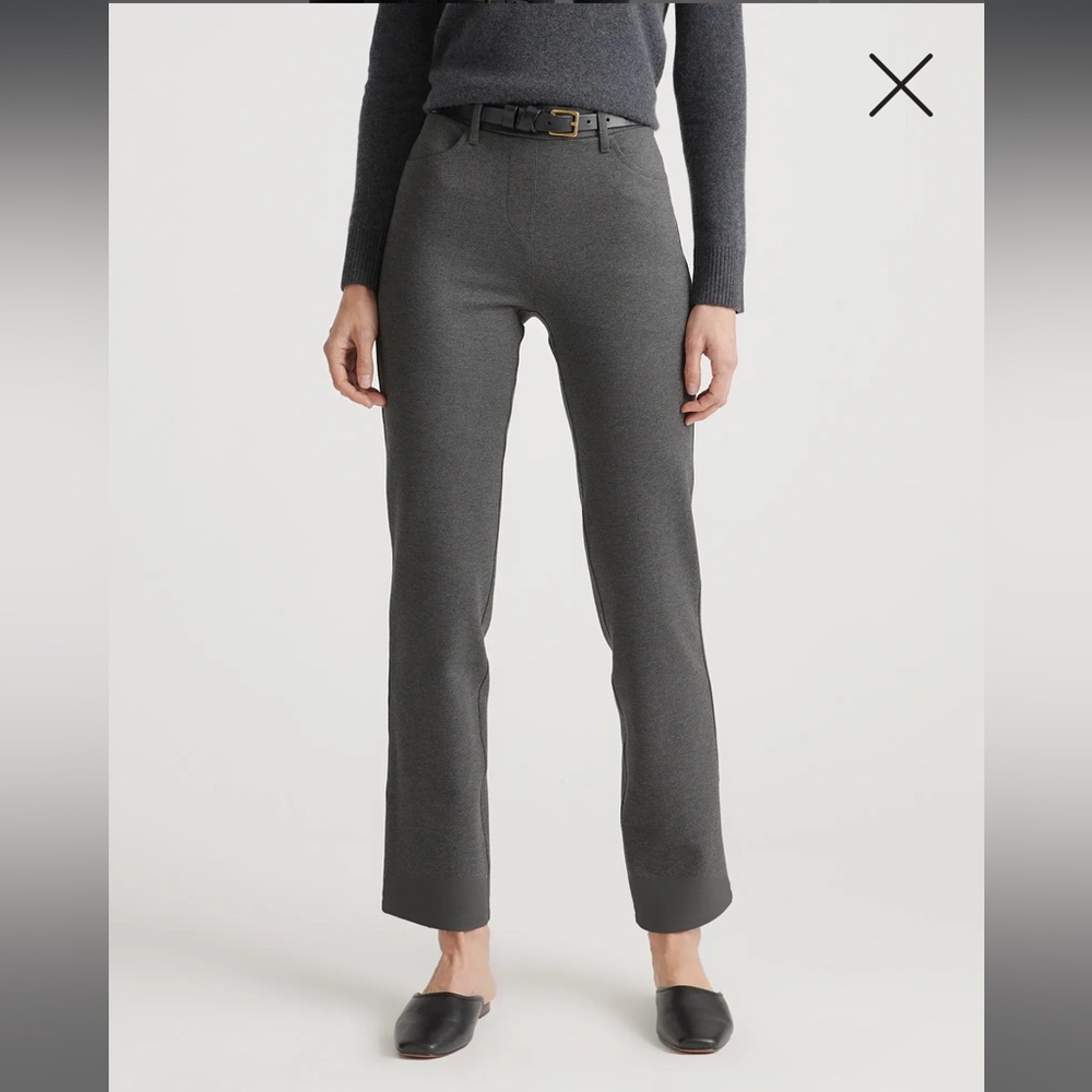Quince Ultra Stretch Ponte Straight Leg 4 Pocket charcoal‎ small Pants workwear